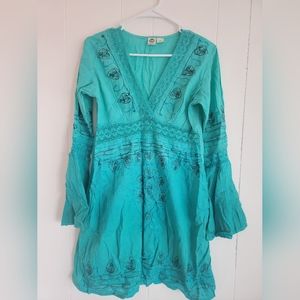 Brand: Lagaci, Teal Blue Women's Swimsuit Cover-up Size Large